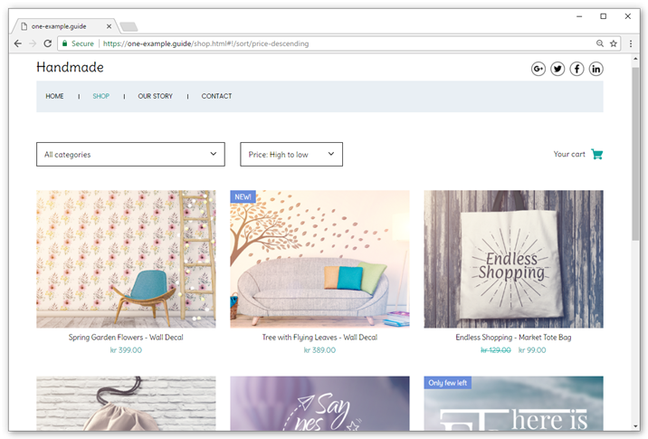 You can now see your webshop in your WordPress site